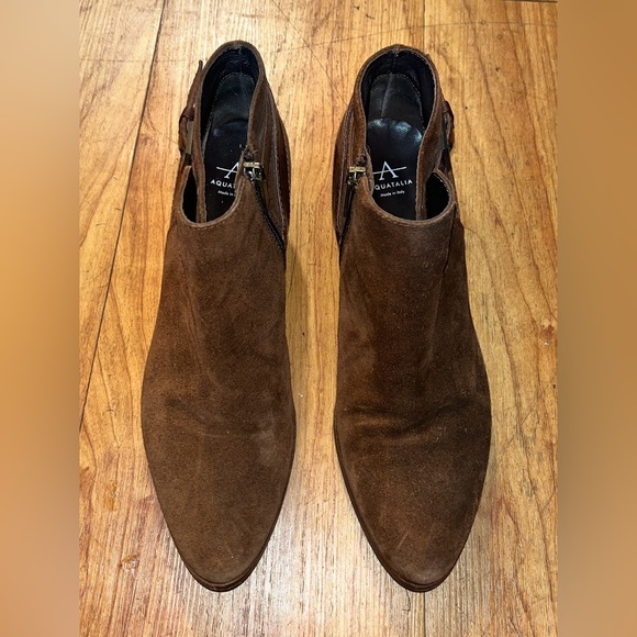 Aquatalia 'Farin' Weatherproof Bootie Brown Suede Size 8.5 MSRP $450 - Picture 2 of 10